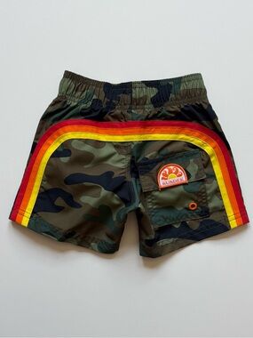 Sundek Stretch Waist Camouflage Swim Trunks, Vintage Deep Forest - Size 2